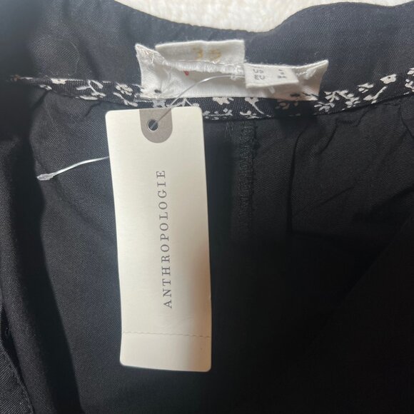 Anthropologie‎ Eyelet Wide Leg Black Cropped Pants – Women’s Size 2 NWT - Picture 4 of 7